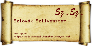Szlovák Szilveszter névjegykártya