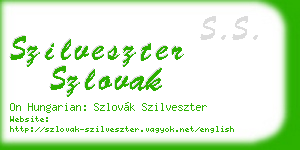 szilveszter szlovak business card
