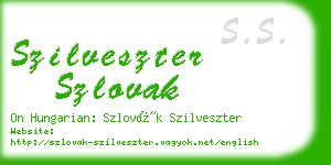 szilveszter szlovak business card